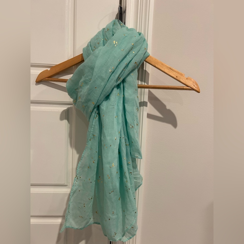 NWT Elegant Mint Green Shimmery Scarf